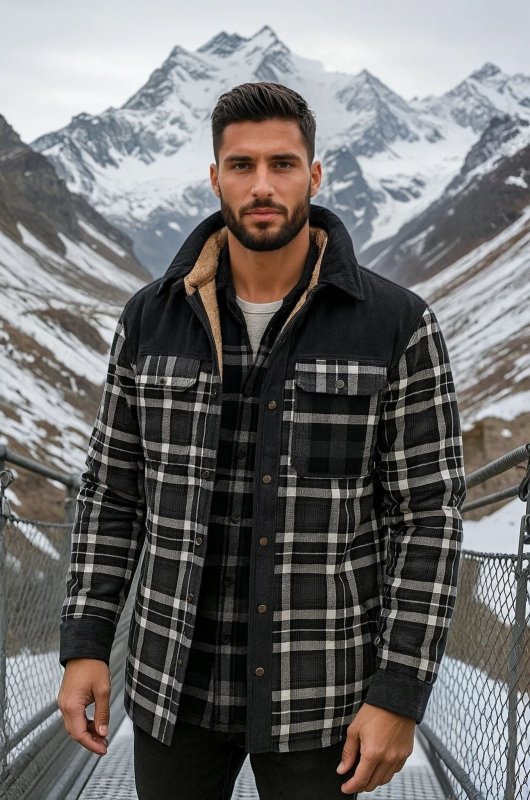 Men's Warm Plaid Jacket | Business
