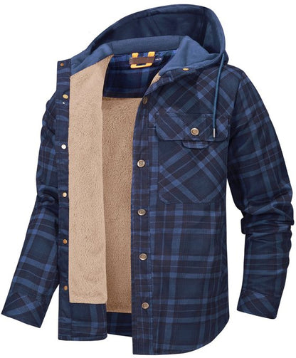Men's Thickened Hooded Jacket | Plaid