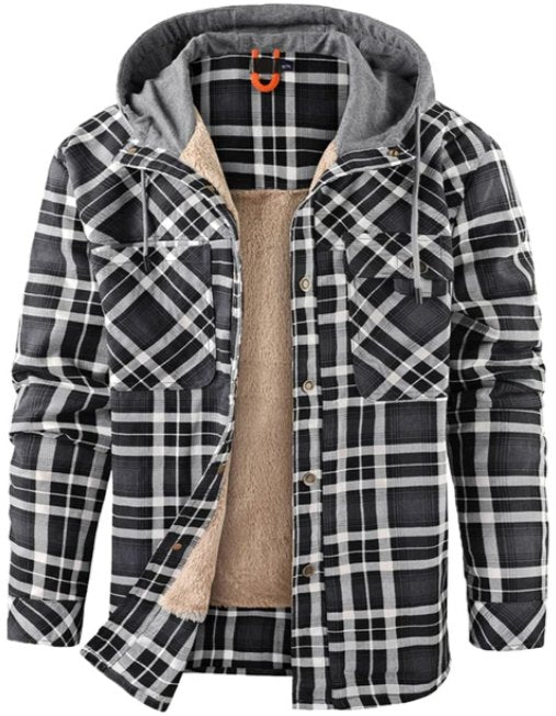 Men's Thickened Hooded Jacket | Plaid