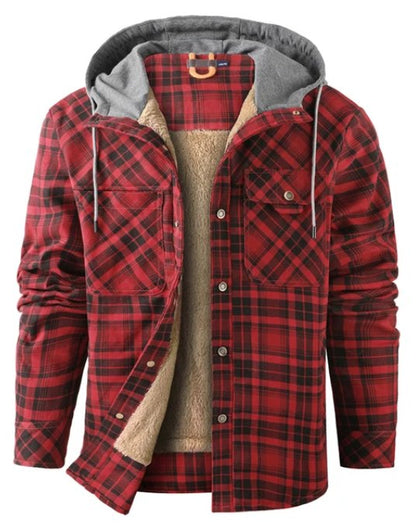 Men's Thickened Hooded Jacket | Plaid