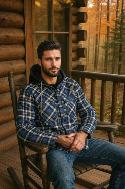Men's Thickened Hooded Jacket | Plaid