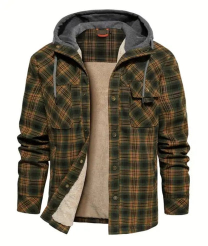 Men's Thickened Hooded Jacket | Plaid