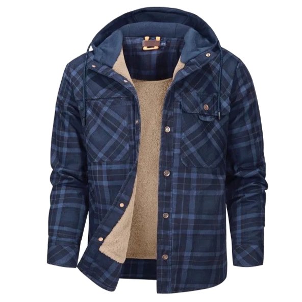Men's Thickened Hooded Jacket | Plaid