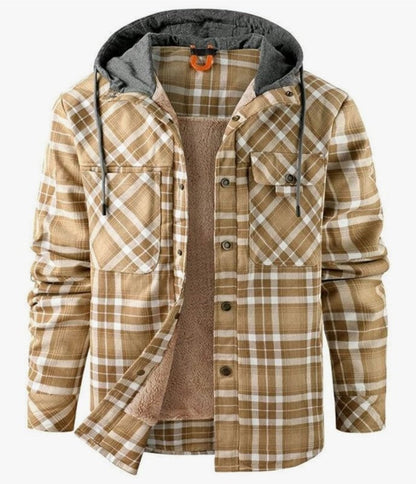 Men's Thickened Hooded Jacket | Plaid