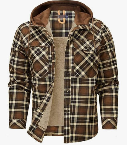 Men's Thickened Hooded Jacket | Plaid