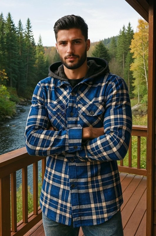 Men's Thickened Hooded Jacket | Plaid