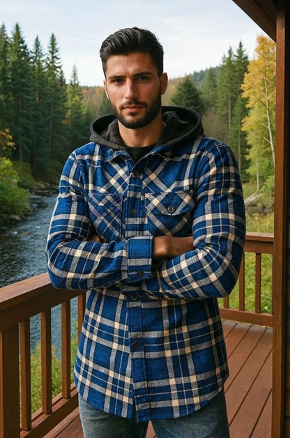 Men's Thickened Hooded Jacket | Plaid