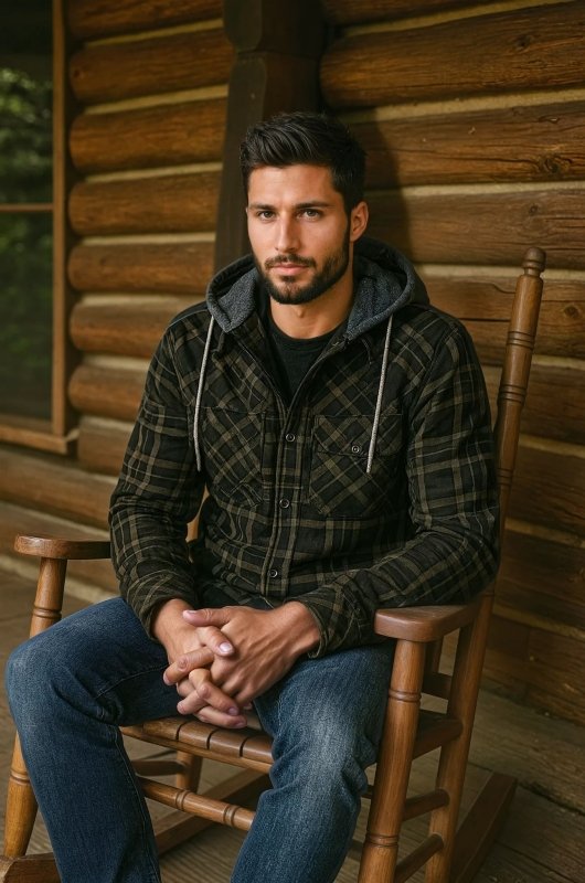 Men's Thickened Hooded Jacket | Plaid