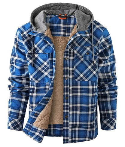 Men's Thickened Hooded Jacket | Plaid