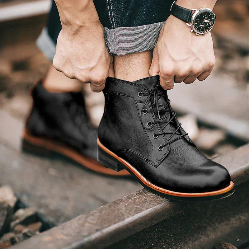 Herren Leder Stiefeletten | Bequem