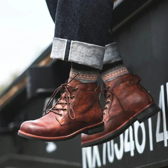 Herren Leder Stiefeletten | Bequem