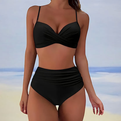 Damen Hoch Tailliert Bikini-Set | Push-Up
