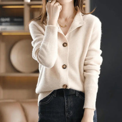 Women's Stand Collar Cardigan | Leisure