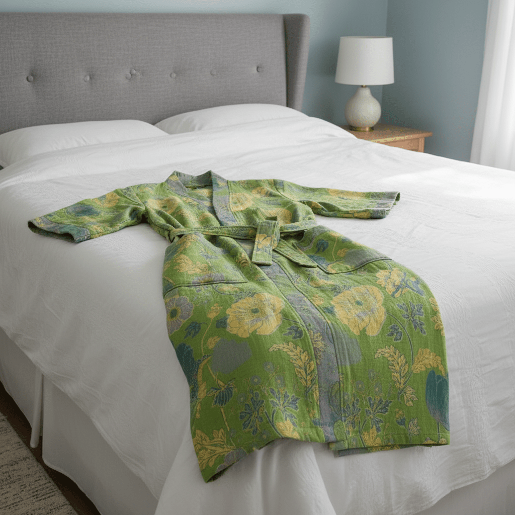 Kimono-Bademantel aus Bio-Baumwolle für atmungsaktiven Komfort