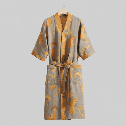 Kimono-Bademantel aus Bio-Baumwolle für atmungsaktiven Komfort