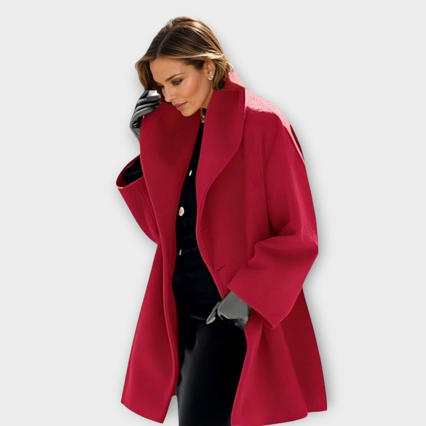 Women's Loose Woolen Coat | Hooded