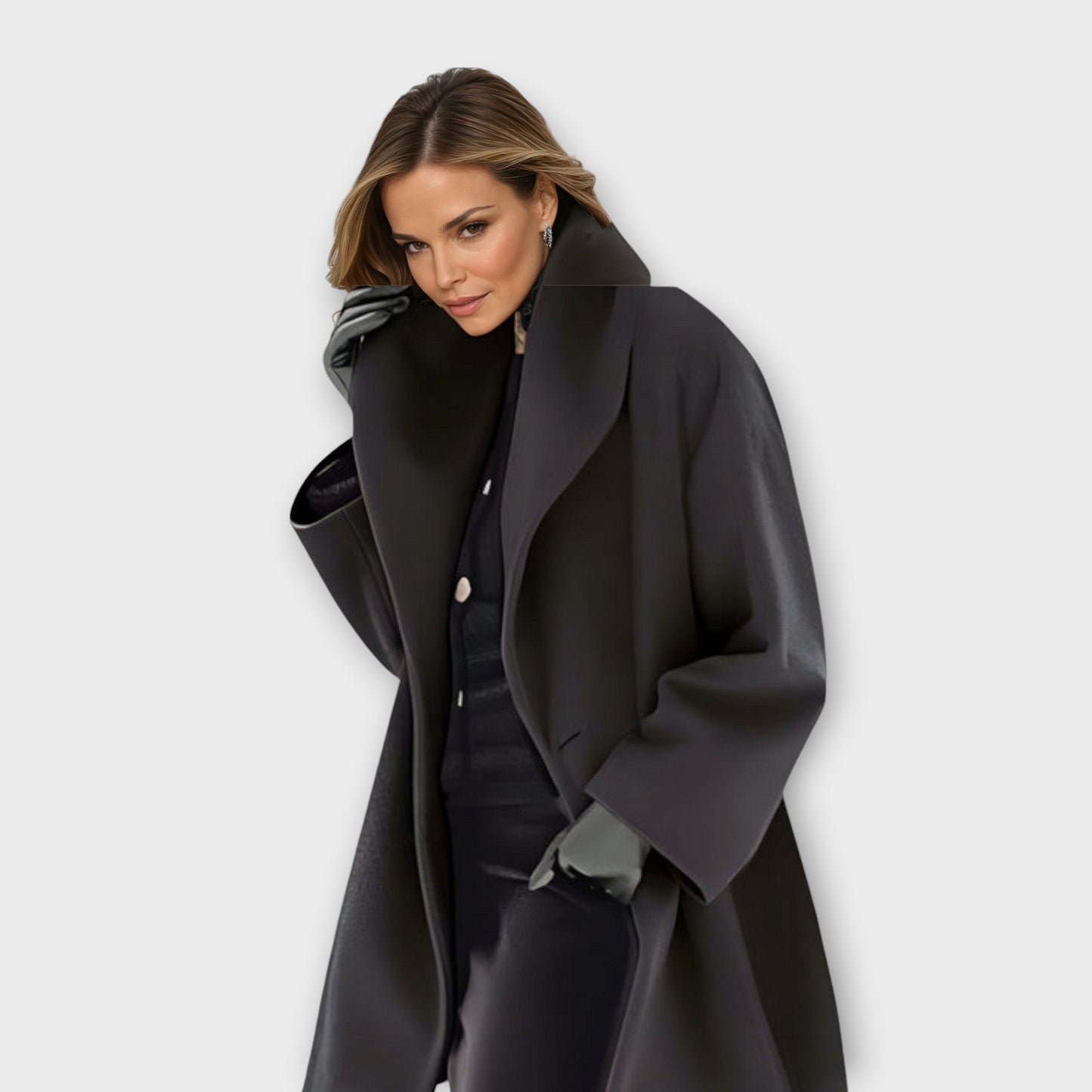 Women's Loose Woolen Coat | Hooded