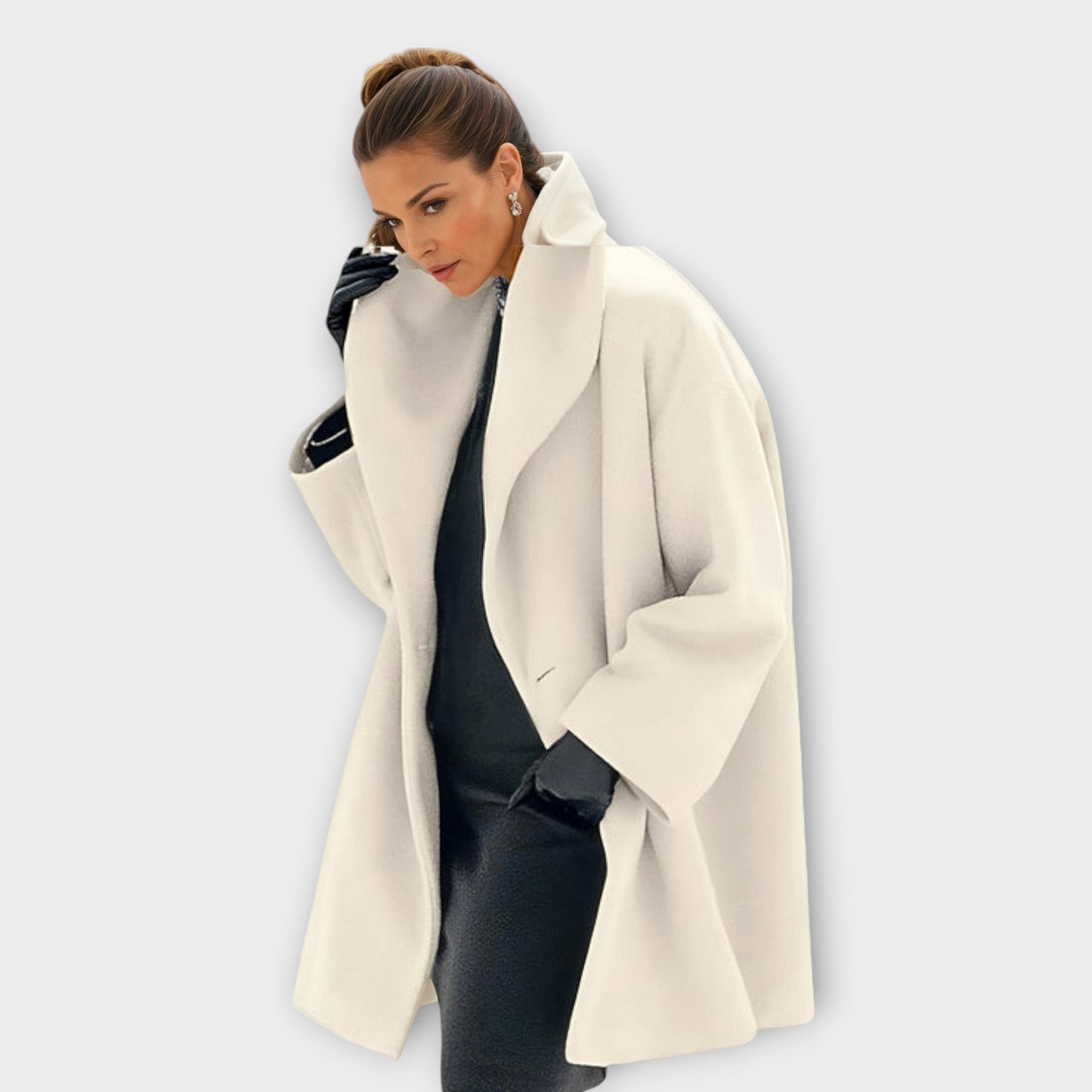 Women's Loose Woolen Coat | Hooded