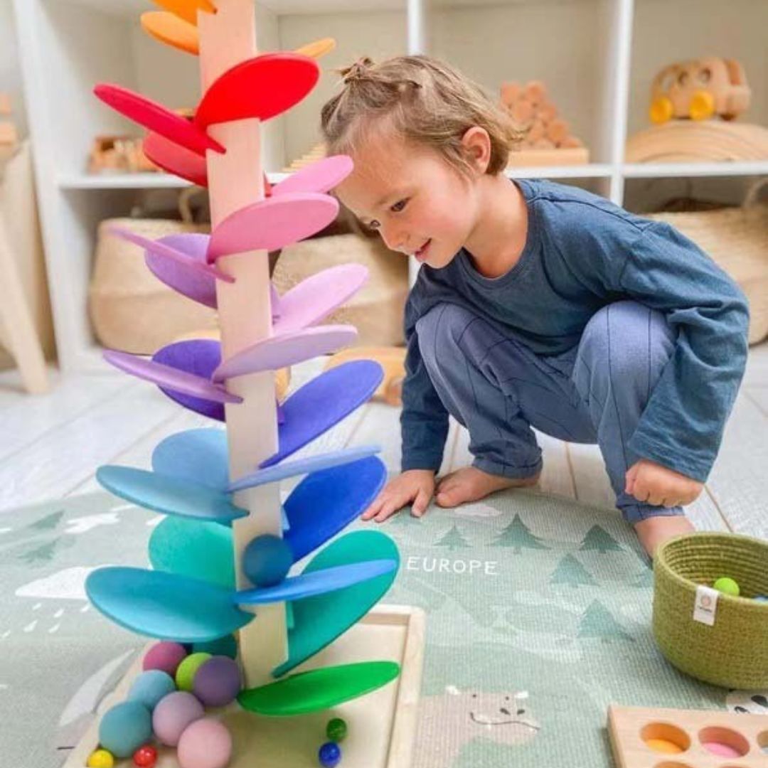 Holzkugelbahn für Kinder ab 1 Jahr