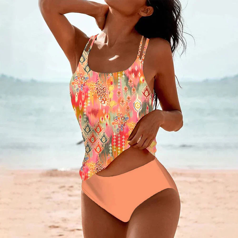 Damen Boho-Stil Tankini-Set | Zweiteiliges