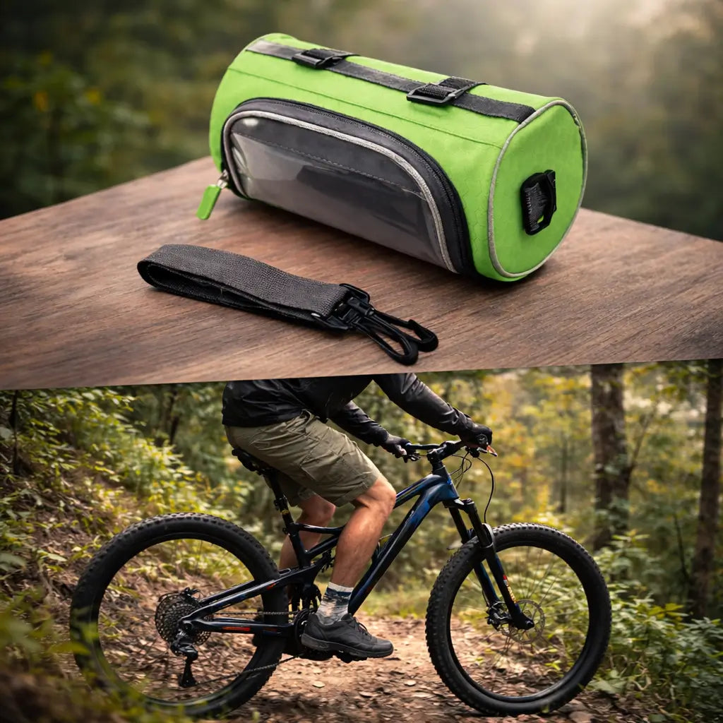Wasserdichte Fahrradledertasche mit Touchscreen