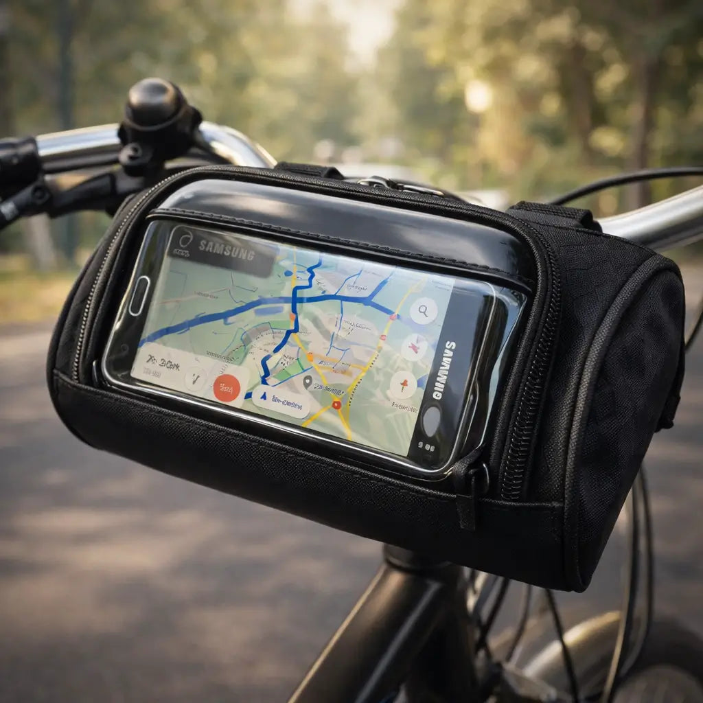 Wasserdichte Fahrradledertasche mit Touchscreen