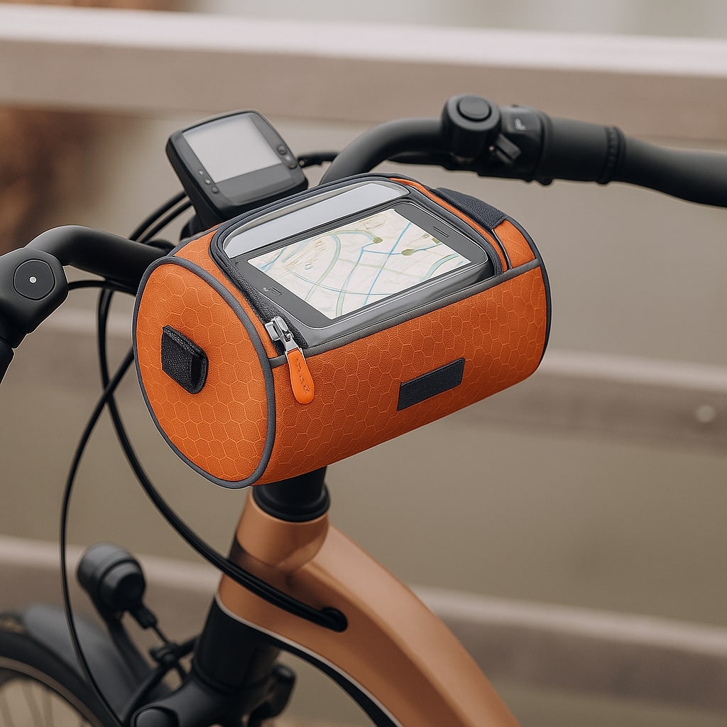Wasserdichte Fahrradledertasche mit Touchscreen