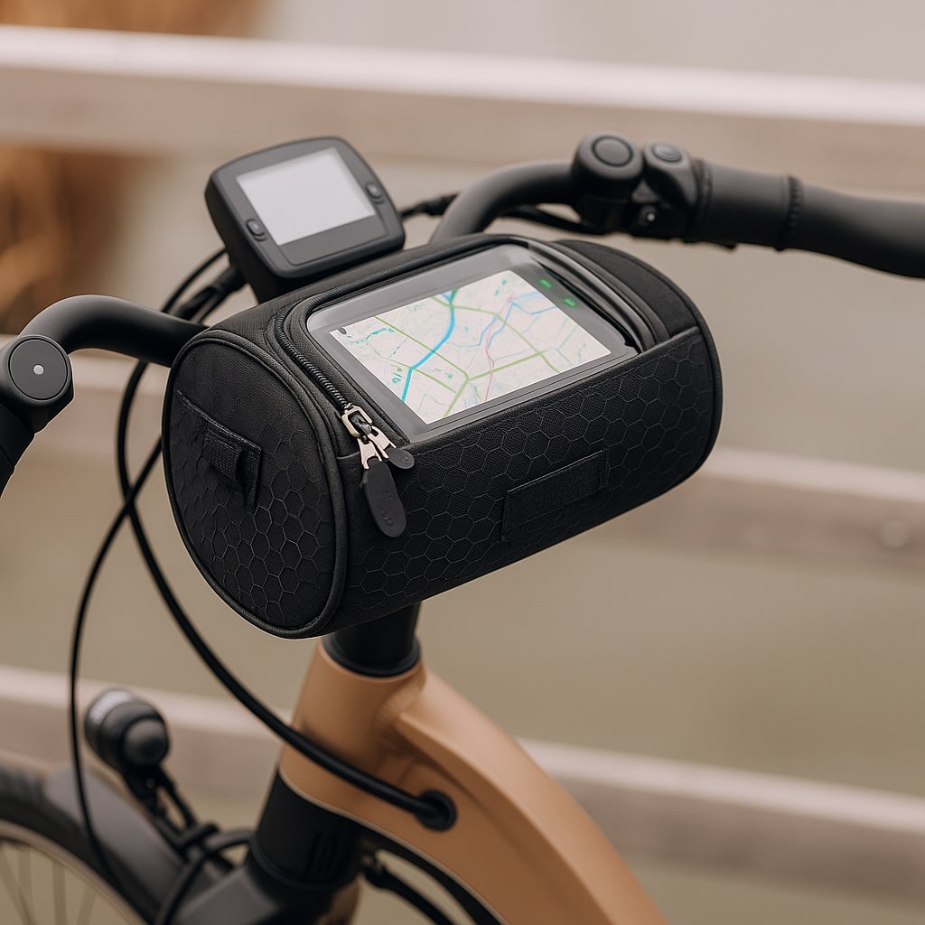 Wasserdichte Fahrradledertasche mit Touchscreen