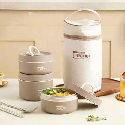 Isolierte Lunchbox mit mehrschichtigen Fächern und auslaufsicherem Design | Mit Tragetasche