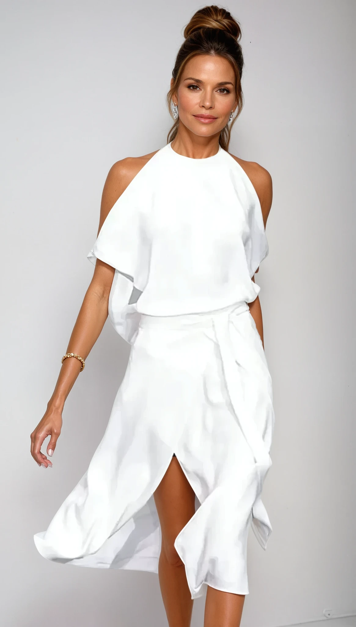 Damen Neckholder Abendkleid | Midi
