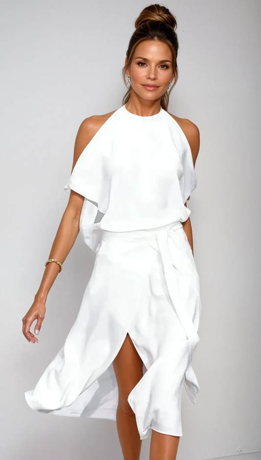 Damen Neckholder Abendkleid | Midi