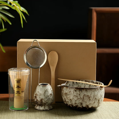 Traditionelles Matcha-Tee-Set – 6-teiliges Zubehörset für authentische Zubereitung | Premium-Qualität