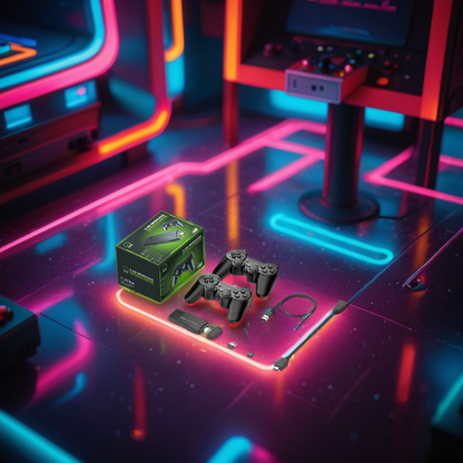 Retro-Spielkonsole 64GB mit 2 Controllern - Über 20.000 Spiele