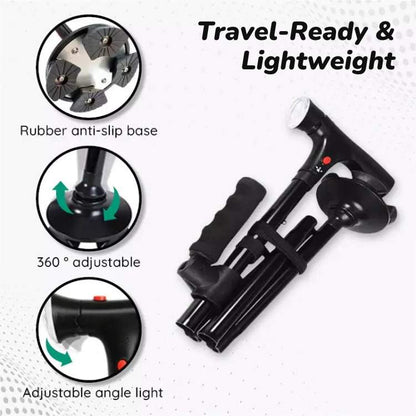 Vielseitiger LED-Faltgehstock