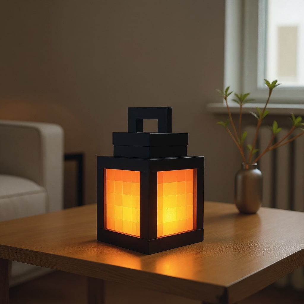 Drahtlose Tischlampe | Nachttischlicht | Innenwandleuchte | Pixel-inspiriertes Design