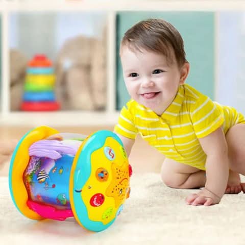 Verzaubernde Babyspielzeug-Trommel mit Licht und Sound