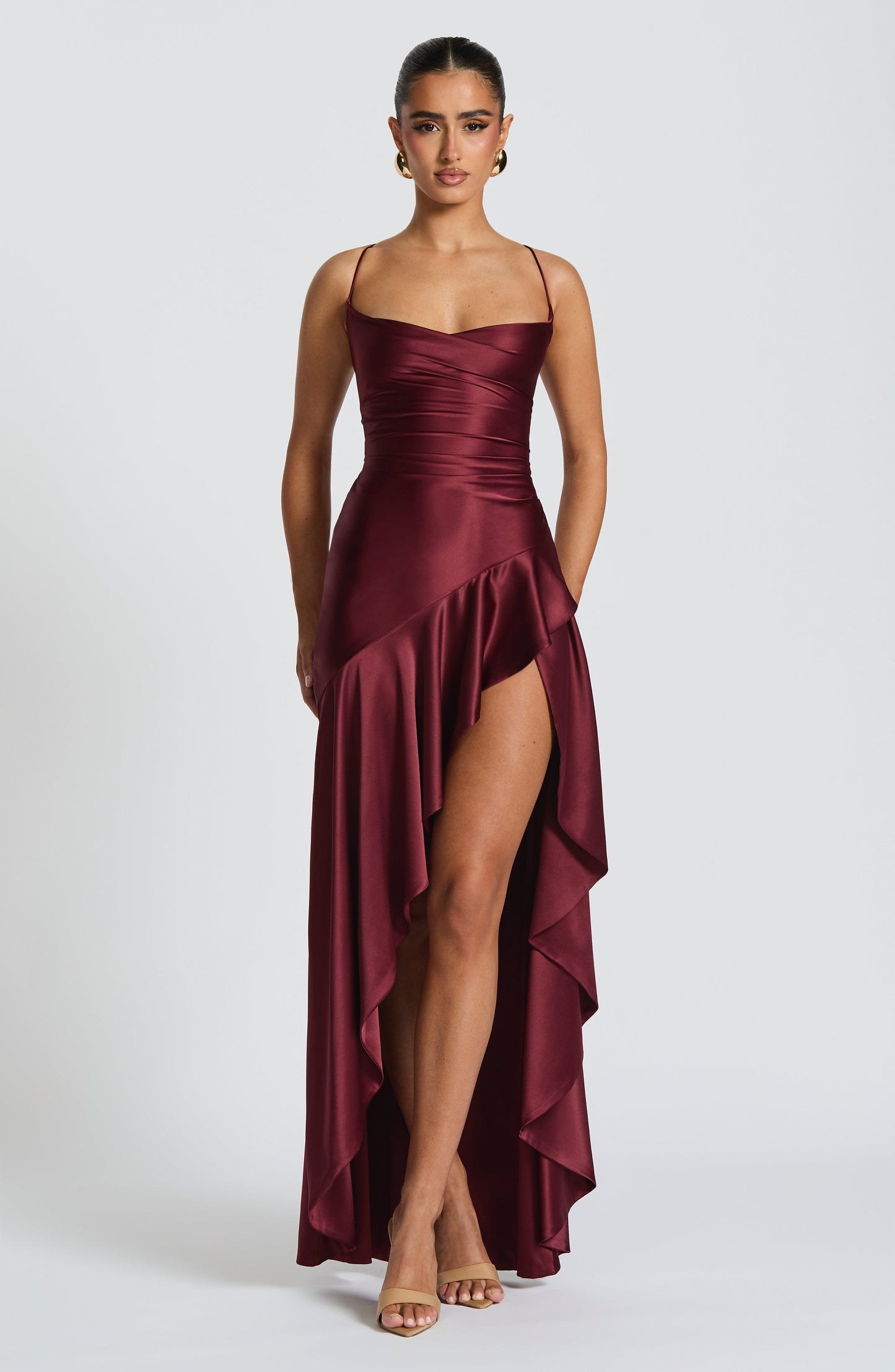 Editta Maxi-Kleid - Kirschlack