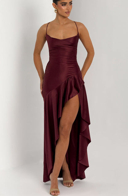 Editta Maxi-Kleid - Kirschlack