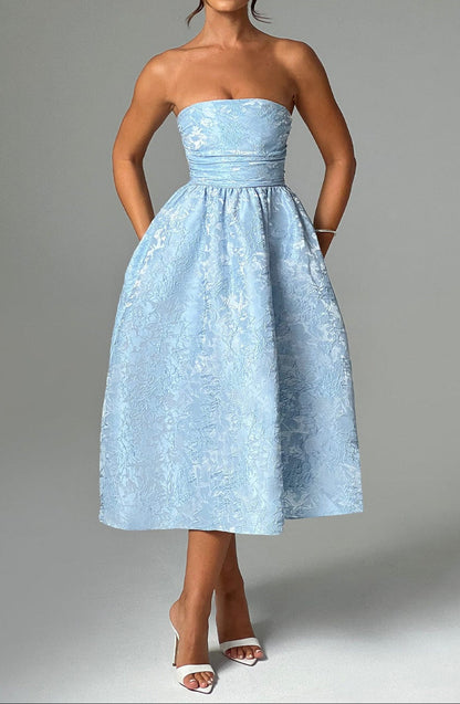 Natalia Midi Kleid - Blau