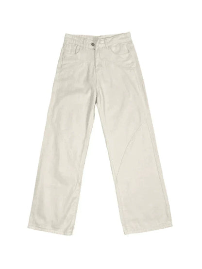 Weiße Vintage Baggy Boyfriend Jeans mit Splice