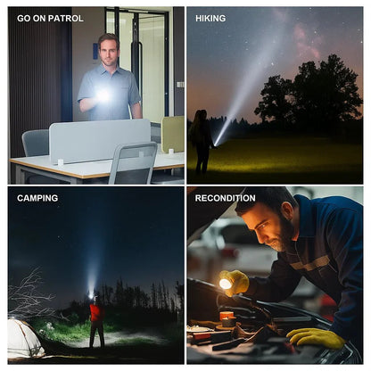 Leistungsstarker LED-Taschenlampe mit 100.000 Lumen, USB-Ladung & wasserdichtem Zoom-Design