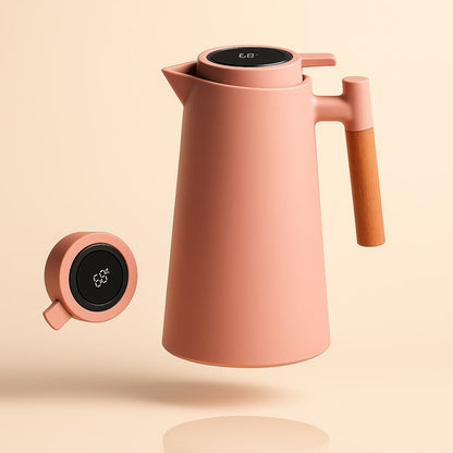 Thermokaraffe mit Temperaturanzeige | 1 Liter Isolierkanne für Kaffee & Tee