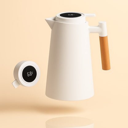 Thermokaraffe mit Temperaturanzeige | 1 Liter Isolierkanne für Kaffee & Tee