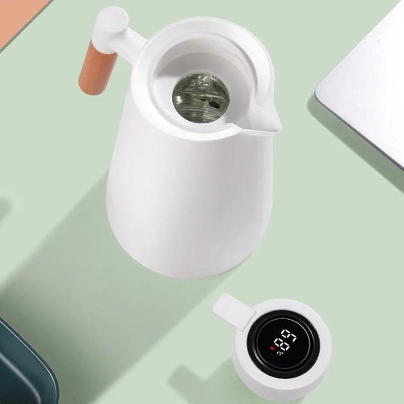Thermokaraffe mit Temperaturanzeige | 1 Liter Isolierkanne für Kaffee & Tee