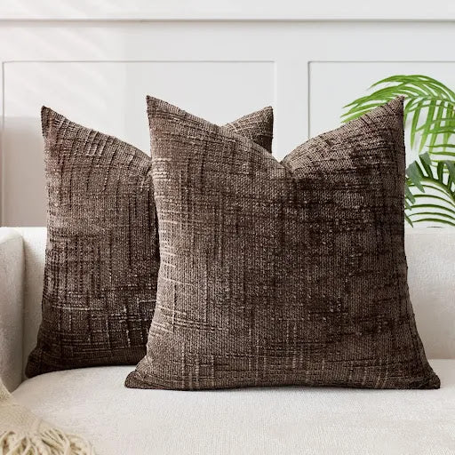 Chenille Dekokissen mit Bambusstruktur in einfarbig für Sofa und Schlafzimmer
