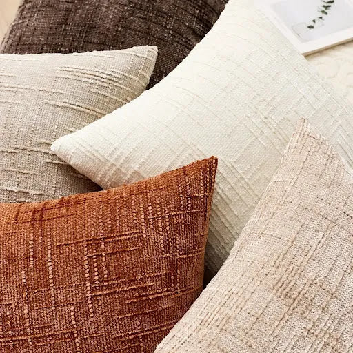 Chenille Dekokissen mit Bambusstruktur in einfarbig für Sofa und Schlafzimmer