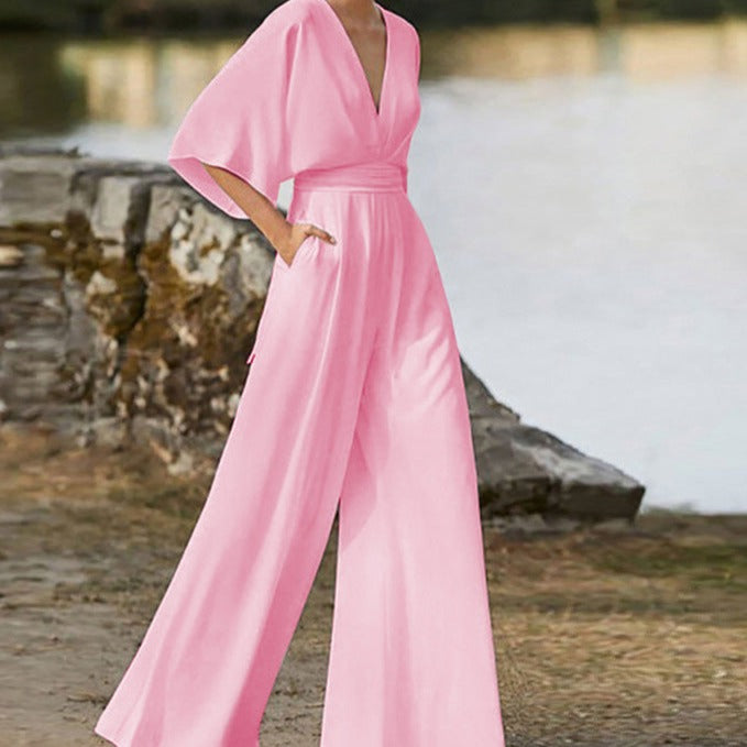 Women's V-Neck Jumpsuits | Elegant