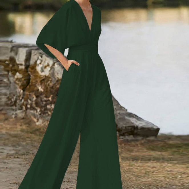 Women's V-Neck Jumpsuits | Elegant
