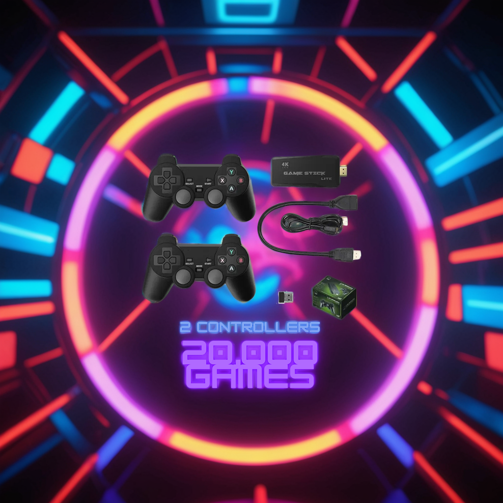 Retro-Spielkonsole 64GB mit 2 Controllern - Über 20.000 Spiele