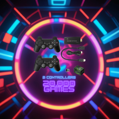 Retro-Spielkonsole 64GB mit 2 Controllern - Über 20.000 Spiele